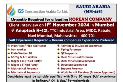 Join GS Construction Arabia Co. Ltd. – Immediate Openings for Skilled Professionals!