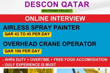 DESCON Qatar Shutdown Project: Airless Spray Painter & Crane Operator Jobs