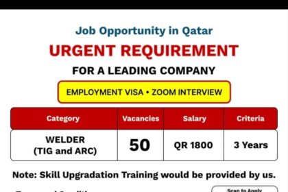 Job Opportunity in Qatar – Urgent Requirement for Welders with Employment Visa and Zoom Interview