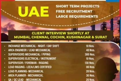 Job Opportunities in UAE for Oil & Gas Sector – Free Recruitment