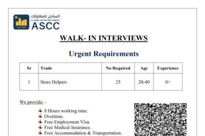 Walk-In Interviews at Al Sahel Contracting Company