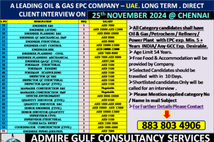 A Leading Oil & Gas EPC Company - UAE: Long-Term Opportunities