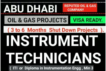 Abu Dhabi Oil & Gas Projects | Instrument Technicians Wanted