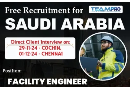 Free Recruitment for Facility Engineers in Saudi Arabia