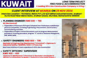 Kuwait Long-Term Project: Free Food & Accommodation