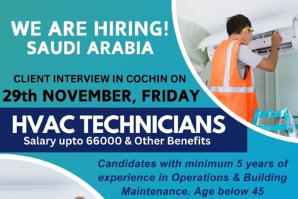 WE ARE HIRING! SAUDI ARABIA CLIENT INTERVIEW IN COCHIN ON 29th NOVEMBER