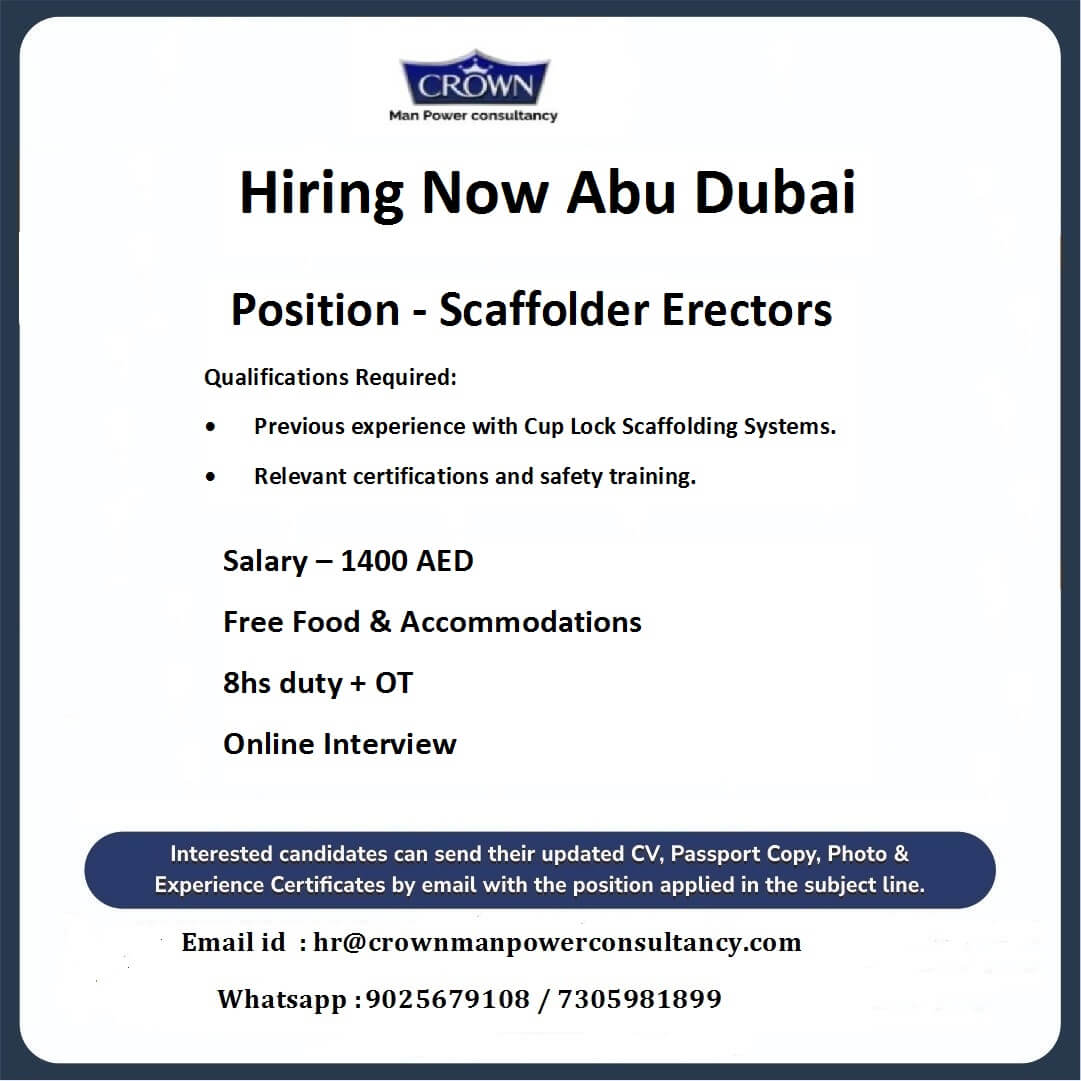 Hiring Scaffolder Erectors – CROWN Manpower Abu Dhabi