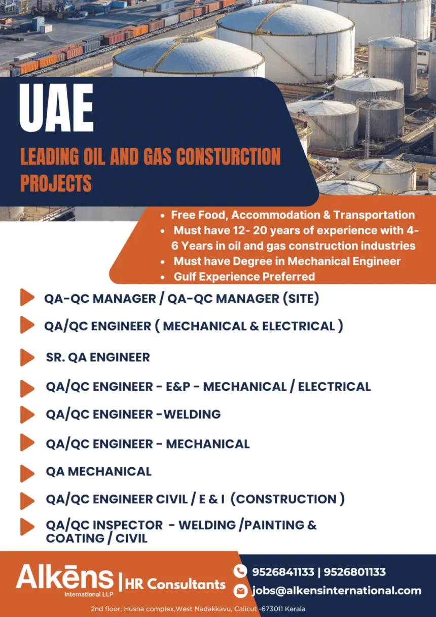 UAE Leading Oil and Gas Construction Projects: Career Opportunities