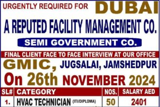 Urgently Required for Dubai: Facility Management Jobs