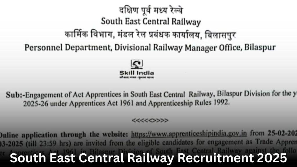 South East Central Railway Recruitment 2025