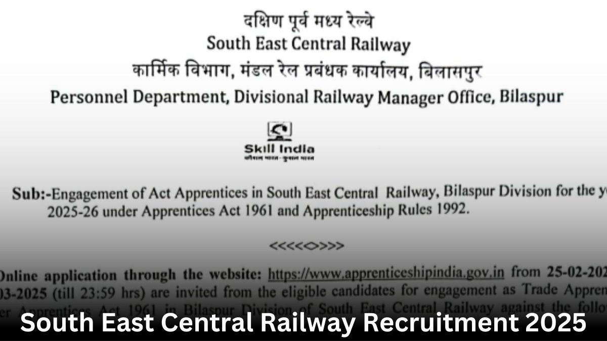 South East Central Railway Recruitment 2025