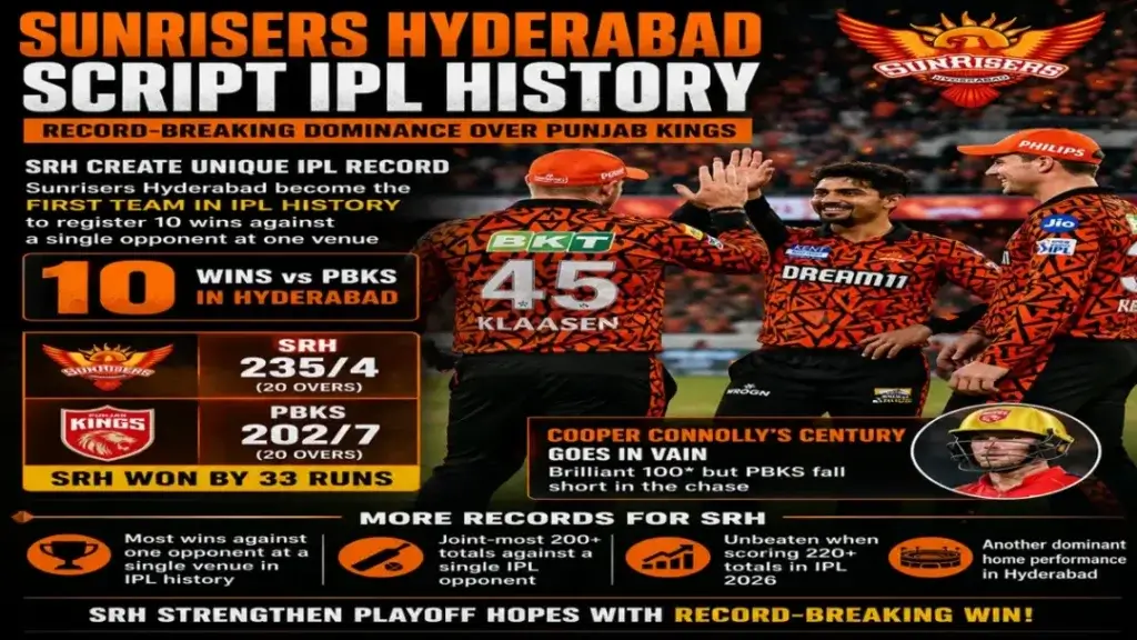 Sunrisers Hyderabad Script IPL History With Record-Breaking Dominance Over Punjab Kings