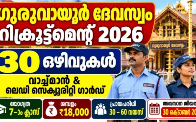 Guruvayur Devaswom Recruitment 2026: Apply Offline for 30 Watchman & Guard Posts | Eligibility, Salary & Last Date