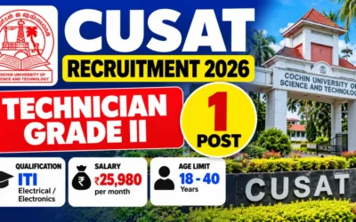 CUSAT Vacancy 2026 – Technician Grade II, Salary ₹25,980