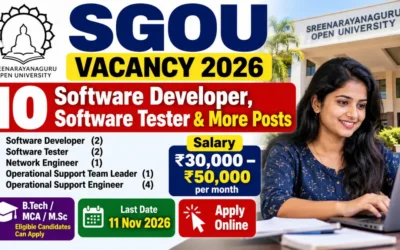 SGOU Vacancy 2026 – Apply Online for 10 Software Developer, Software Tester & More Posts