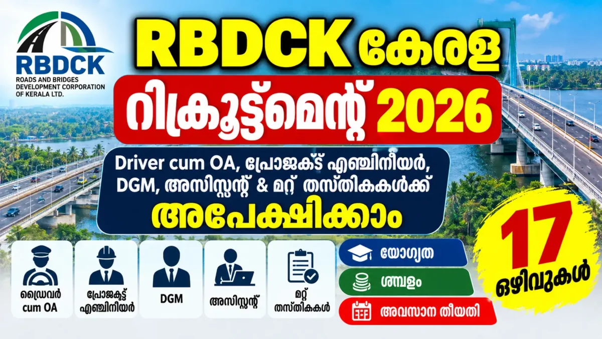 RBDCK Kerala Recruitment 2026